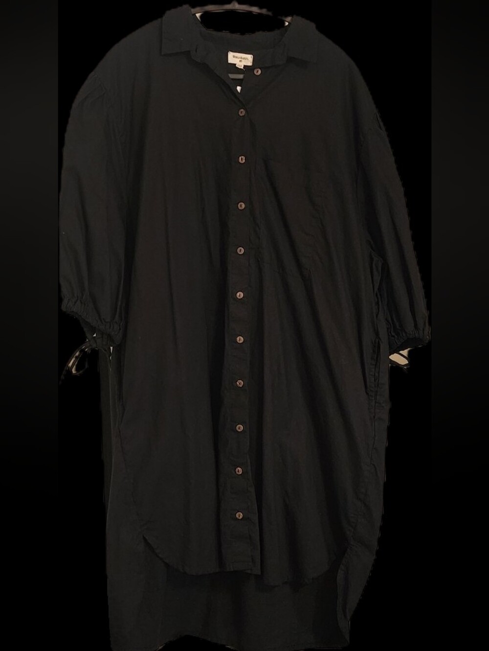Cost Plus World Market Black Button-Down Casual Shirt Dress